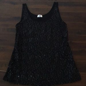 Old Navy XL Black Sequined Tank Top